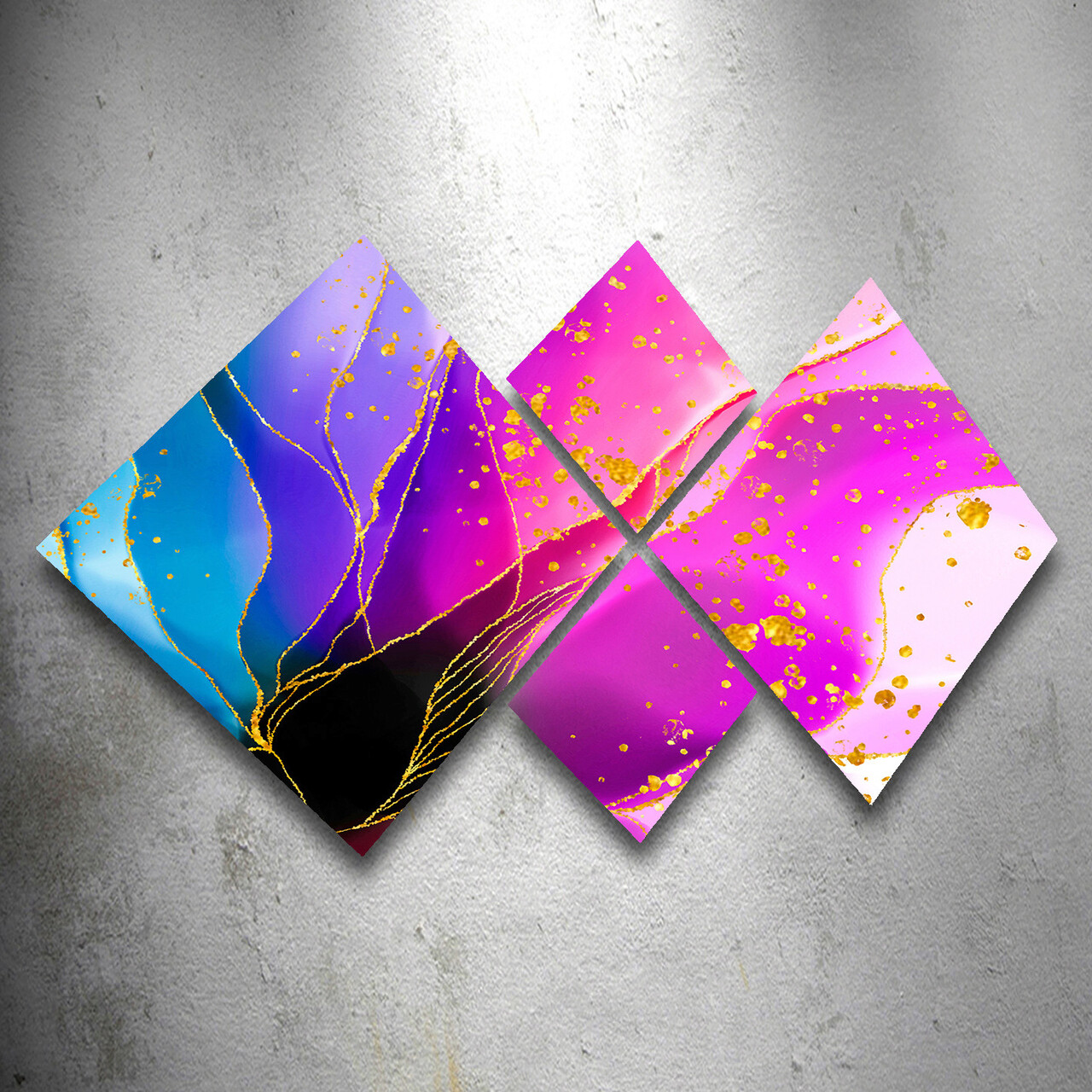 Set 4 tablouri decorative, 4MDF18445391743, MDF, Imprimat UV, Multicolor - 1 | YEO
