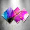Set 4 tablouri decorative, 4MDF18445391743, MDF, Imprimat UV, Multicolor