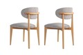 Set scaune 2 piese, Wayland, Lionte, Gri / Stejar deschis