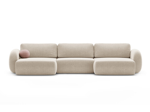 Coltar panoramic extensibil 5 locuri, Tonale, Cosmopolitan Design, 362x149x88 cm, tesatura chenille, bej inchis