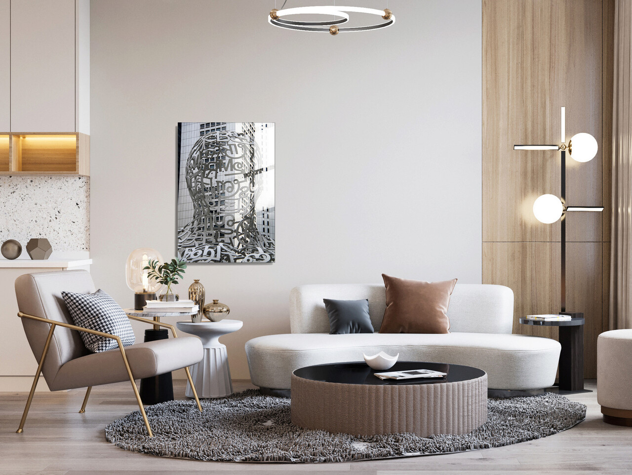 Tablou decorativ, 1321, Sticla temperata, 50 x 70 cm, Multicolor - 1 | YEO