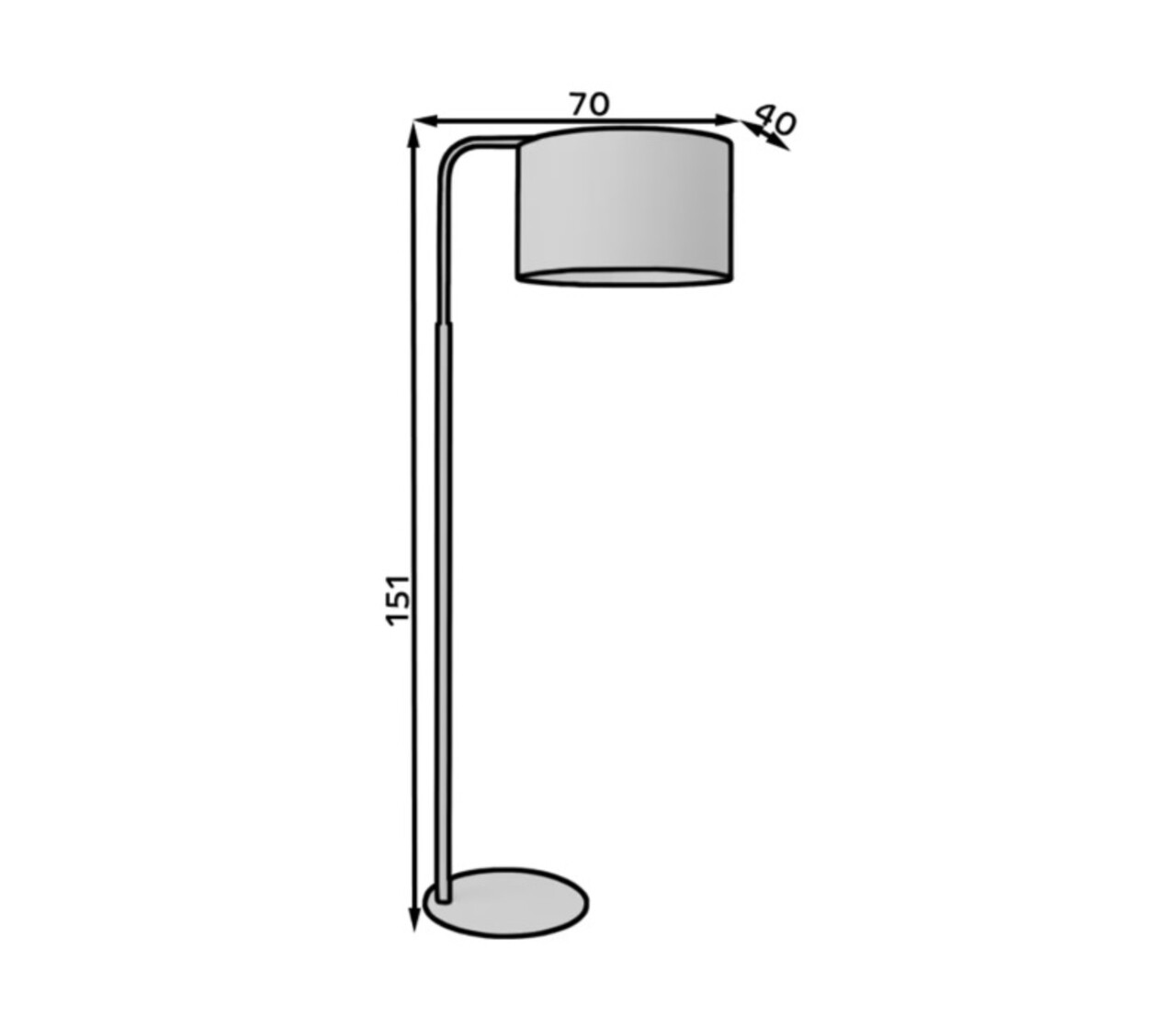 Lampadar ELTAP, Vespillo, 70x40x151 cm, 1xE27, 15W, otel/PVC, alb