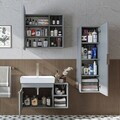 Set Dulap de Baie cu Chiuvetă și Oglindă (3 Piese), Hanah Home, 2934, PAL MELAMINAT, Frasin