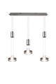 Lustra Franklin, TRIO, 85x14x150 cm, 9W, 3x SMD, aluminiu, argintiu mat