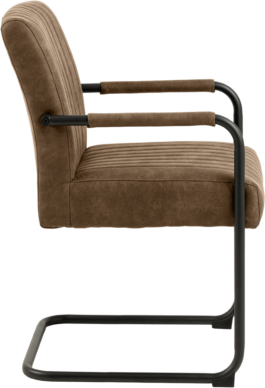 Scaun Adele, Actona, 50.5x64.5x84.5 cm, poliester/otel, maro deschis - view 8