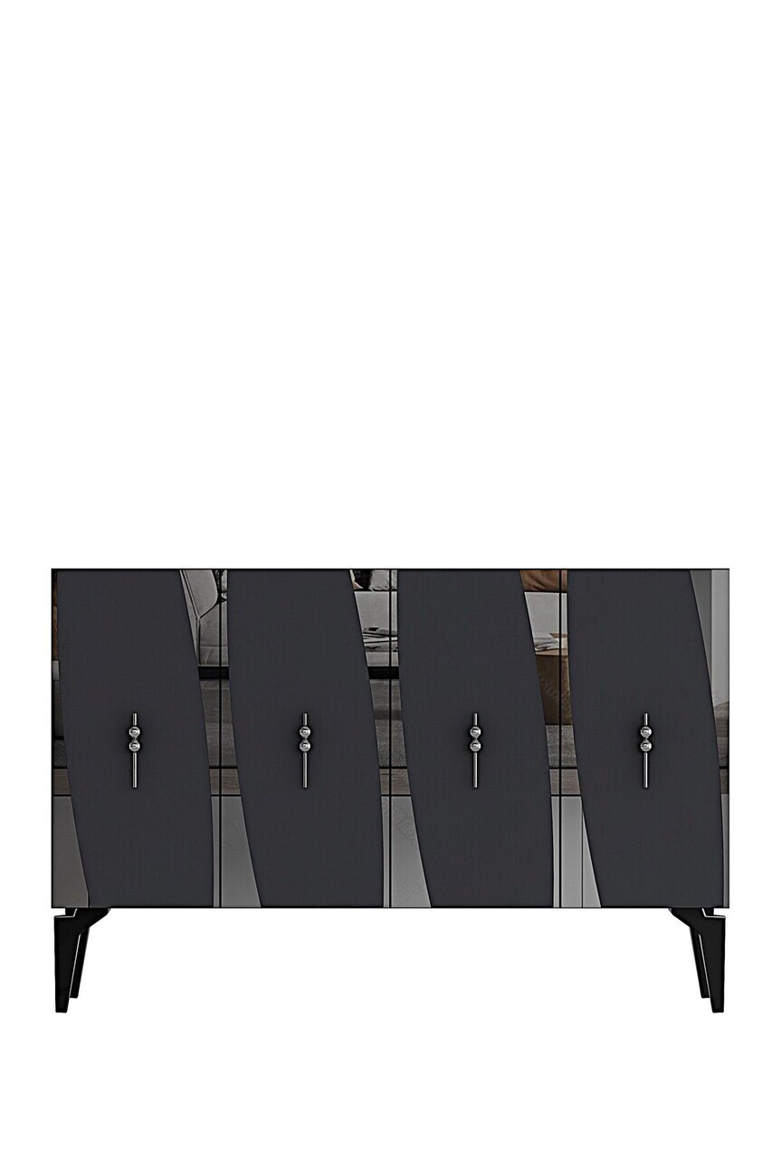 Consola, Hanah Home, Elips 120, 120x75x32 cm, Antracit / Argintiu — imaginea 5