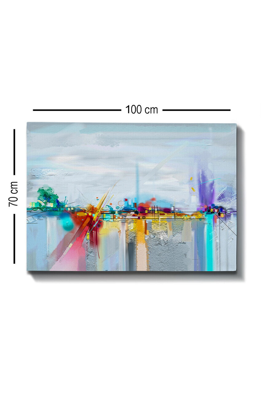Tablou decorativ, Kanvas Tablo (70 x 100), Canvas, Rama din lemn (grosime 3 cm), Multicolor — imaginea 3