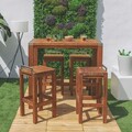 Scaun de bar pentru gradina Norah, 40 x 40 x80 cm, lemn de salcam/inox