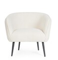 Fotoliu Avril, Bizzotto, 76 x 70 x 68 cm, otel/poliester Boucle, alb