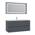 Set Dulap de Baie cu Chiuvetă și Oglindă (2 Piese), Hanah Home, Nest 121 v2, Antracit mat