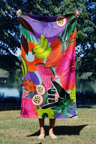 Prosop de plaja, Astacura, Tropical Vibes 70, 70x130 cm, 70% poliester/30% poliamida, Multicolor