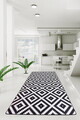 Covor, Black White Djt, 150x300 cm, Alb/Negru