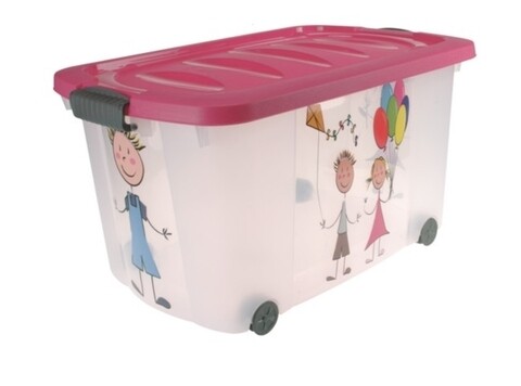 Cutie de depozitare Rollerbox, 60x40x30 cm, polipropilena, roz Excellent Houseware