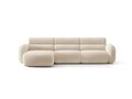 Coltar stanga 4 locuri, Neo, Micadoni Home, 305x165x83 cm, tesatura Chenille, bej deschis