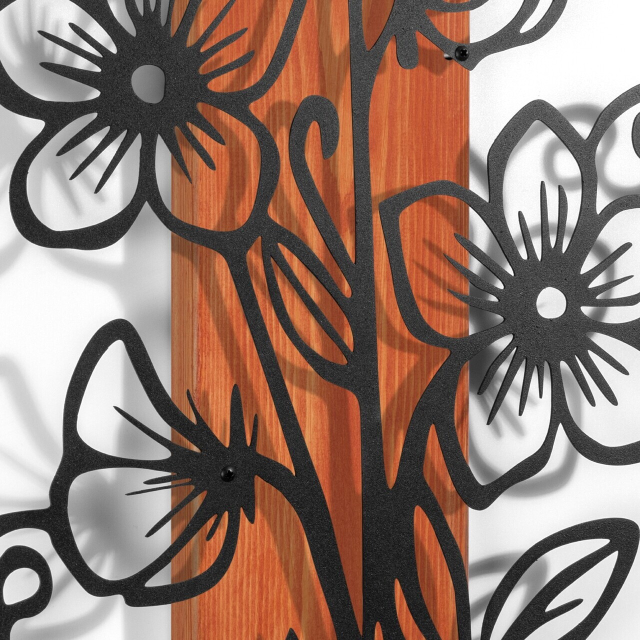 Decoratiune de perete, Fleuria, Cadru: Lemn (Grosime: 2 cm), Roșu/Negru — imaginea 4