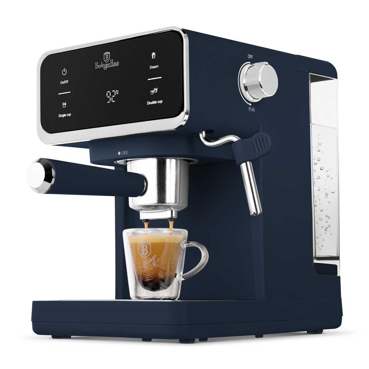 Espressor digital 3 in 1 Berlinger Haus, Deep Sea, 950W, 21x25.9x28 cm, inox, albastru mat - view 3
