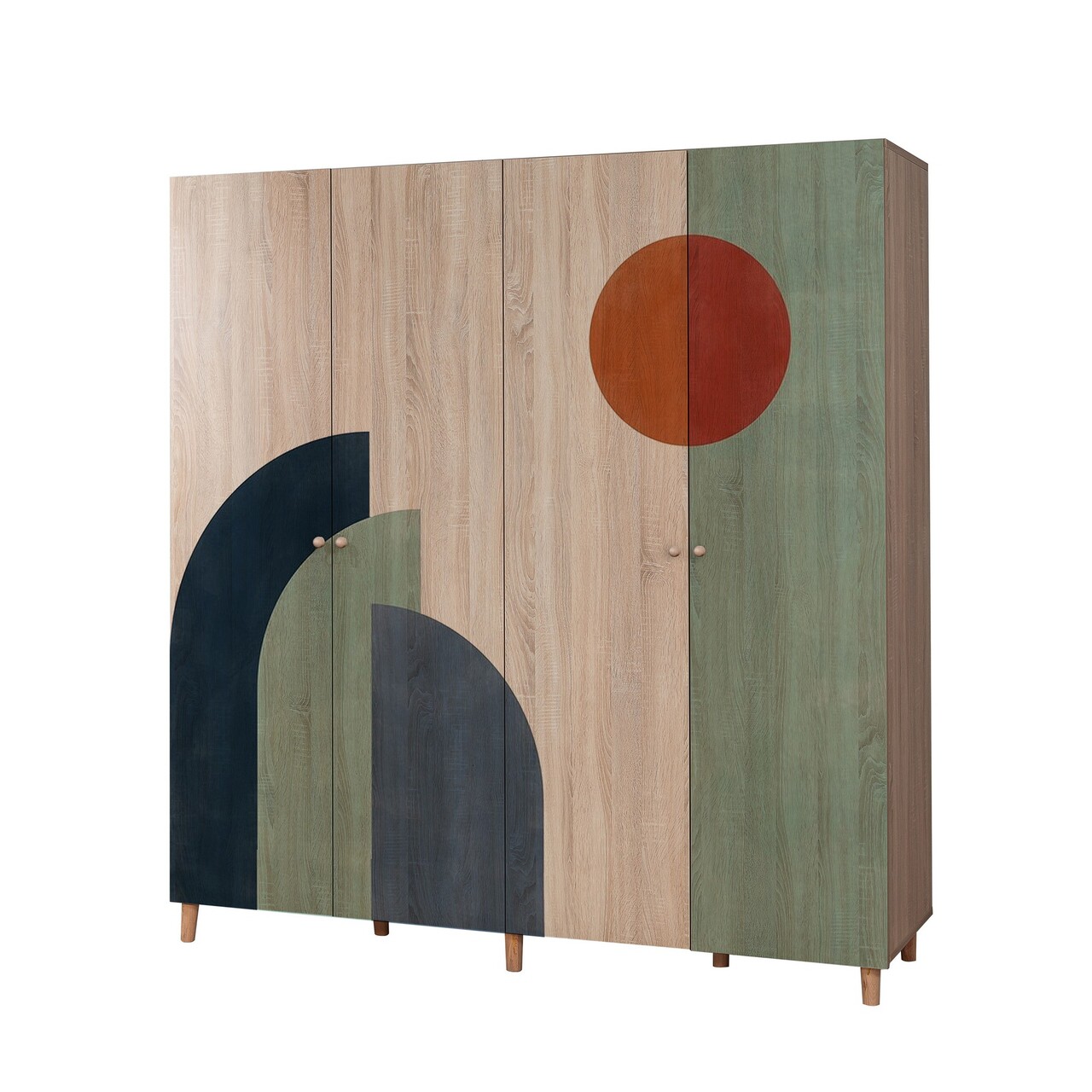 Dulap pentru haine, Vella, Loni 4 -972, 180x192x52 cm, PAL, Sonomo - 2 | YEO