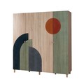 Dulap pentru haine, Vella, Loni 4 -972, 180x192x52 cm, PAL, Sonomo