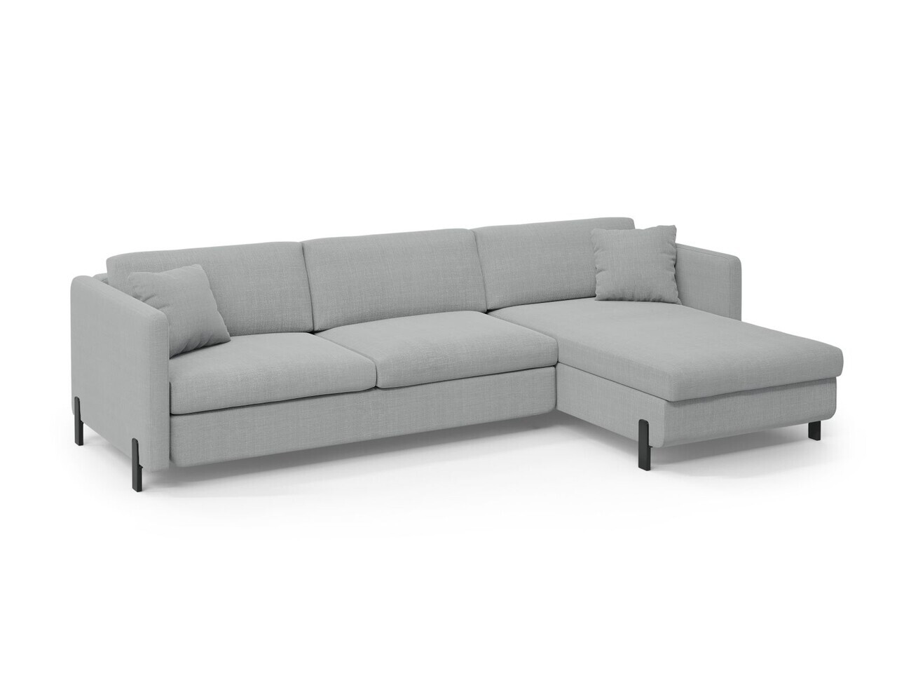 Coltar extensibil dreapta 4 locuri, Gloria, Micadoni Home, 266x170x88 cm, tesatura structurata, gri deschis — imaginea 5