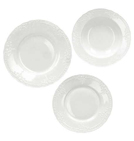 Serviciu de masa 18 piese, Ricordi, Brandani, portelan New Bone China