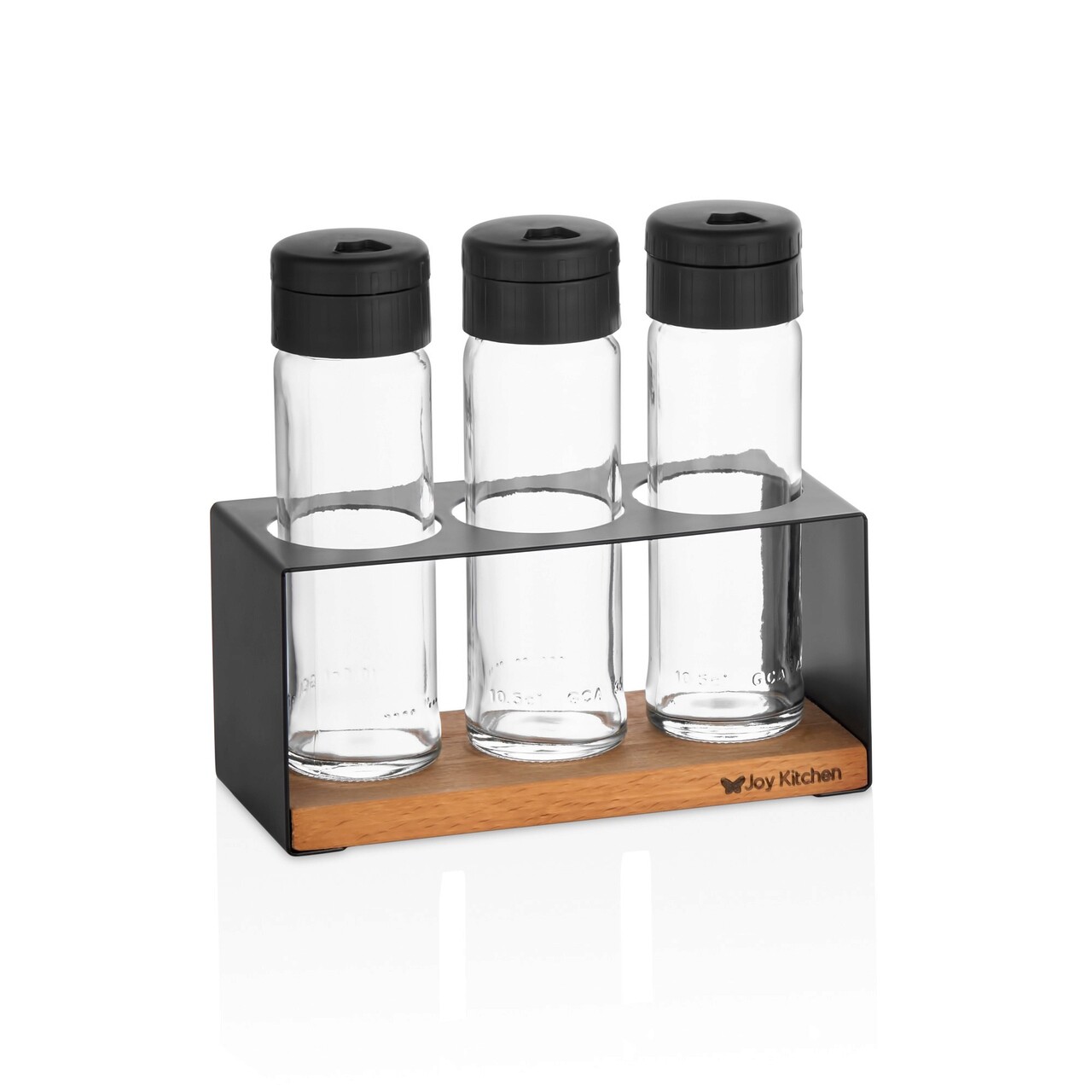 Set recipiente pentru condimente, Hermia, 949FRB1284, Suport din lemn: 16 x 7 x 7,5 cm (1 bucată), Natural - view 2