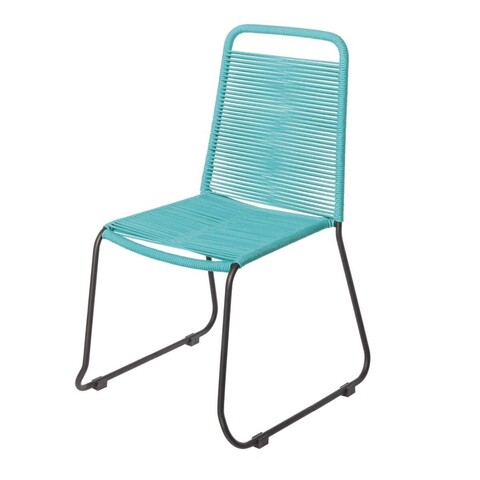 Scaun pentru gradina Antea Dark Legs, 53 x 53 x 88 cm, otel/sfoara, turcoaz Gradina