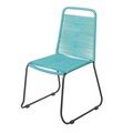 Scaun pentru gradina Antea Dark Legs, 53 x 53 x 88 cm, otel/sfoara, turcoaz