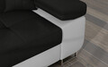 Coltar extensibil stanga 4 locuri ELTAP, Armd-19, Armando, 289x203x85 cm, lemn/poliester, negru/alb