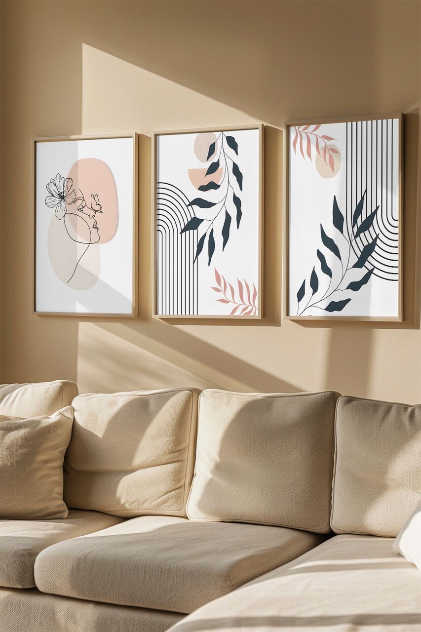 Set 3 tablouri decorative Artvmodel22-Ahsap Vopsea: 100% MDF (grosime: 27 mm) Multicolor