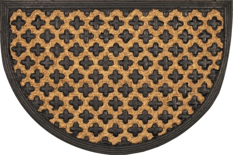 Covoras de intrare, Olivo Tappeti, Promo Mezzaluna , Plus 04, 40 x 60 cm, cauciuc/fibra cocos, maro/negru
