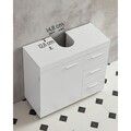 Dulap pentru baie / masca de lavoar cu 3 sertare, Vasagle, 70x30x64 cm, MDF, alb cloud