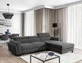 Coltar extensibil dreapta 4 locuri ELTAP, Mari-39, Mariall, 288x200x92 cm, lemn/poliester, gri inchis