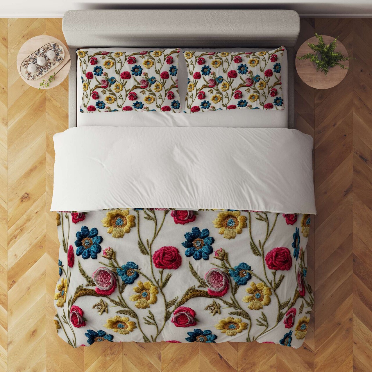 Set husă de pilotă dublă (FR), L'essentiel Maison, FLW_DVT25-17, Multicolor - view 2