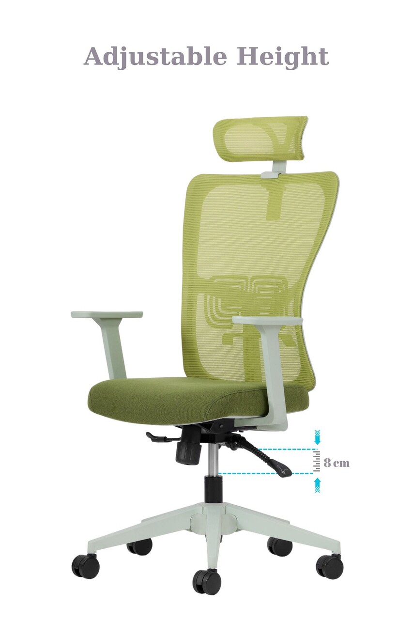 Set scaune de birou (2 piese), Hanah Home, Lumbar 126, Plastic, Verde - view 7