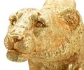 Figurina /sculptura decorativa Leopard Shant, Mauro Ferretti, 89x21x33 cm, polirasina, auriu