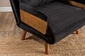 Canapea extensibilă cu 1 loc, Futon, 859FTN2335, Metal , Negru