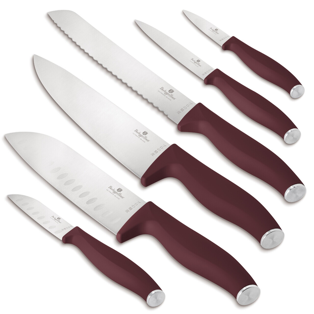 Set 6 cutite Berlinger Haus, Leonardo, inox, visiniu mat - imagine 18