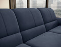 Coltar extensibil stanga 3 locuri ELTAP, LT-40PO, Siber, 270x186x93 cm, lemn/poliester, albastru inchis