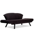 Canapea extensibila Genzo, Futon, 2 locuri, 177x81x87 cm, metal, negru