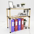 Organizator multifunctional, Seowood, 51 x 56 x 28 cm, lemn solid, natur