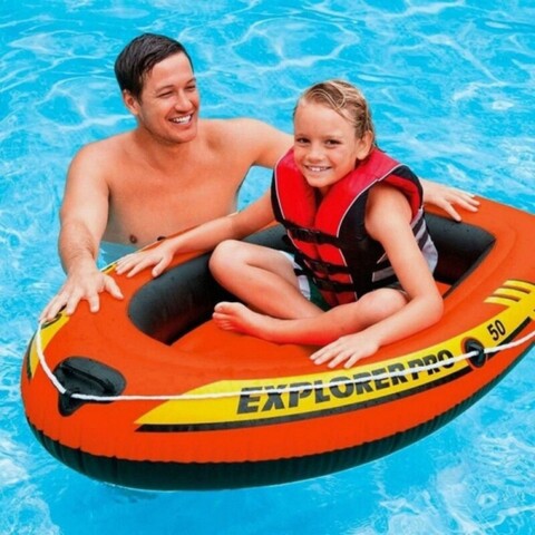 Barca gonflabila pentru copii Explorer 50, Intex, 137x85x23 cm, polivinil, multicolor