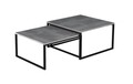 Masuta de cafea ELTAP, Nevio, 69x69x39 cm/ 60x60x34 cm, otel/PAL, negru/gri