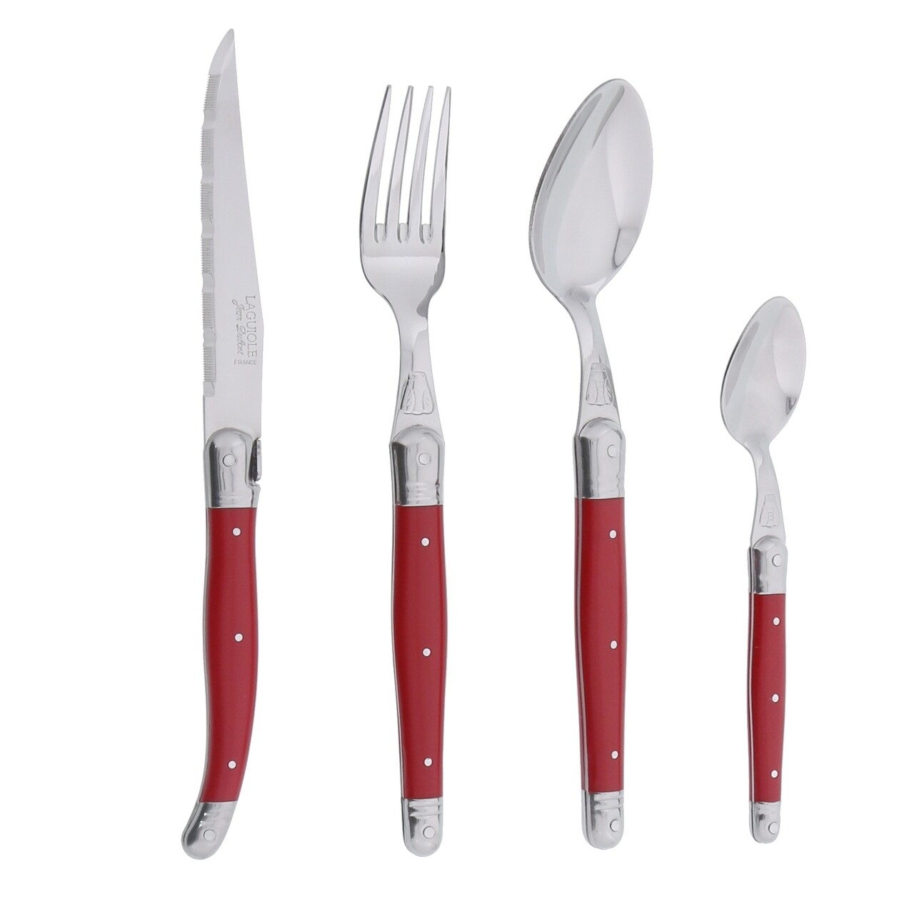 Set Tacamuri 24 Piese Laguiole Paris, Jean Dubost, Inox, Rosu