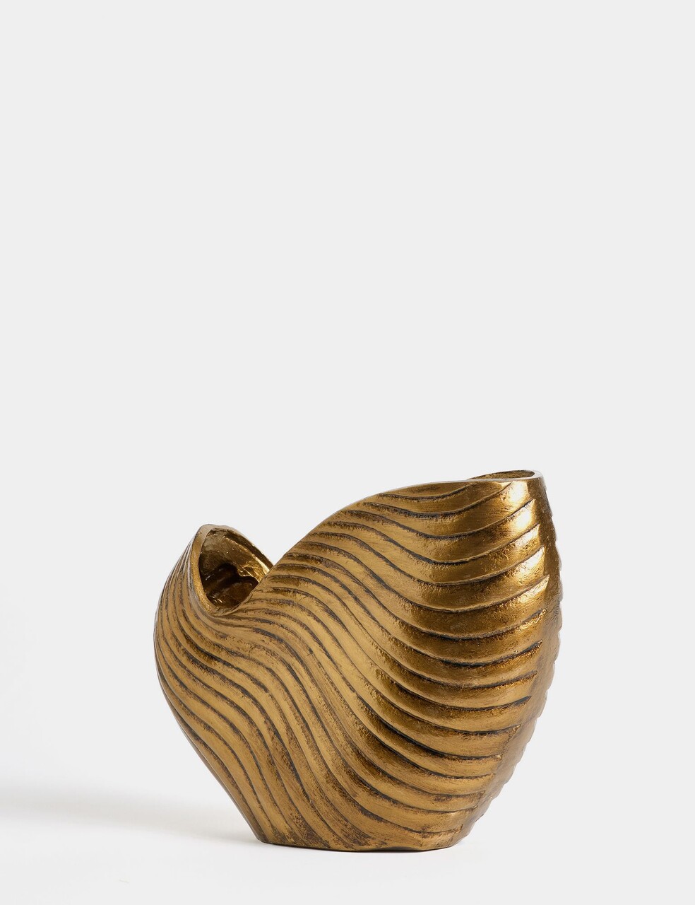 Decoratiune, Oyster, 9x23x28 cm, Poliester, Aur antic - view 4