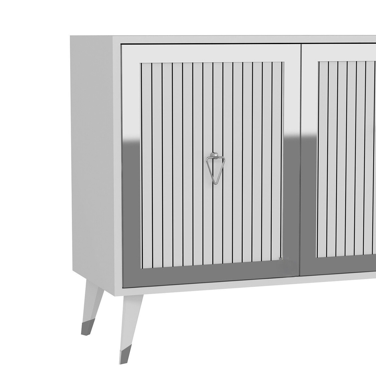 Consola, Hanah Home, Benner, 180x78.6x35 cm, PAL , Alb / Argintiu - view 5