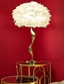 Lampa de masa Slim, Mauro Ferretti, 1 x E27, 40W, 40x63 cm, fier/textil, auriu/alb