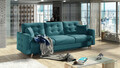 Canapea extensibila 3 locuri ELTAP, Ask20, Asgard, 233x92x93 cm, lemn/poliester, verde