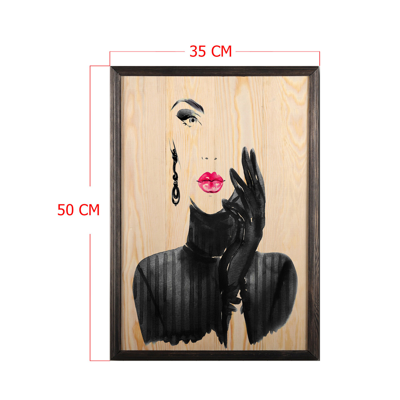 Tablou decorativ, Woman Silhouette, Lemn, Lemn, Multicolor