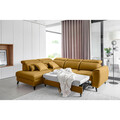 Coltar extensibil stanga 4 locuri ELTAP, LT-45LO, Noble, 255x201x100 cm, lemn/poliester, mustar