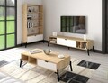 Set mobilier living, Puqa Design, Ponuse, PAL, Stejar Safir / Alb